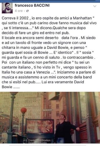 Il giorno in cui Baccini fu riconosciuto da Bowie